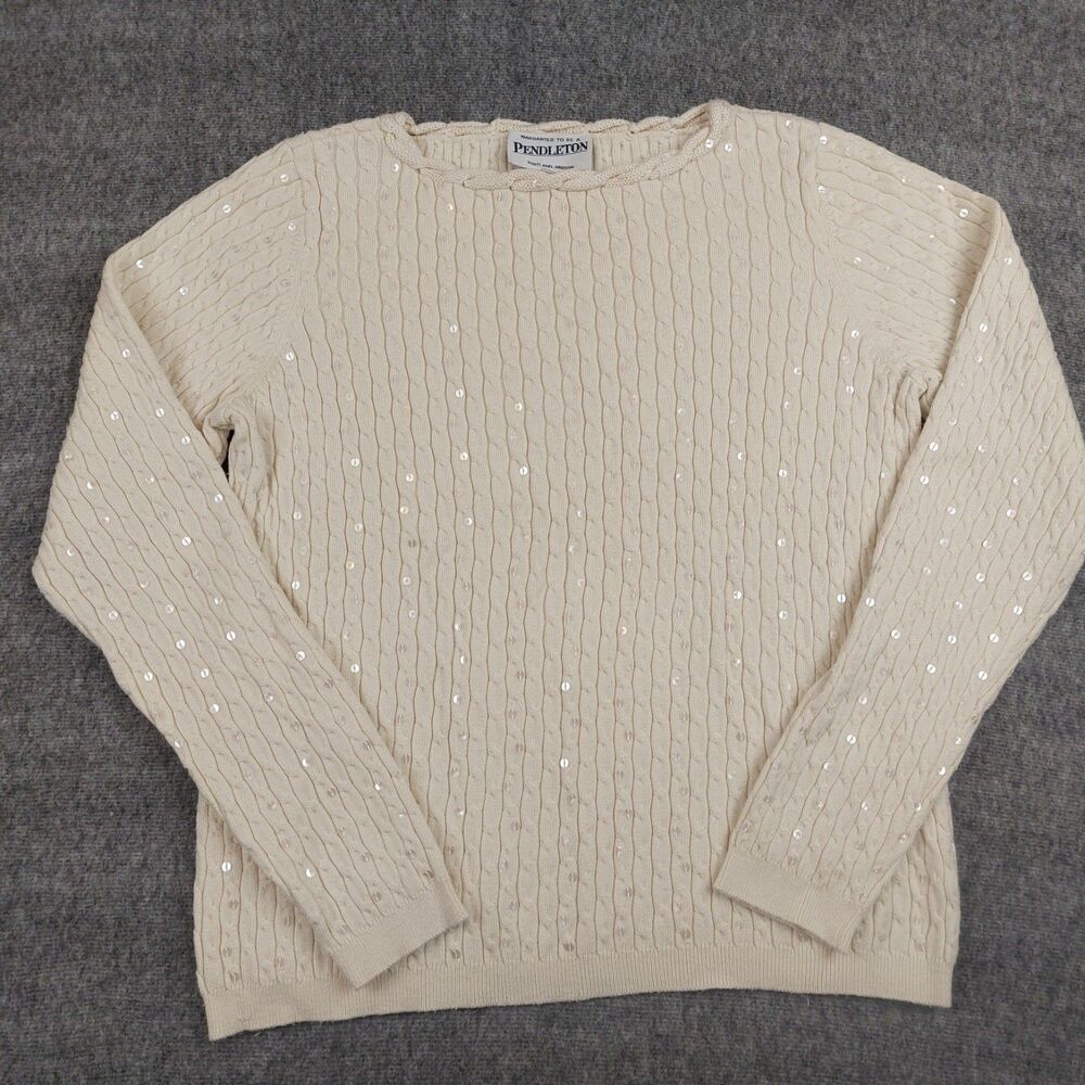 Pendleton Cable Knit Pullover Sweater Womens S Iv… - image 2